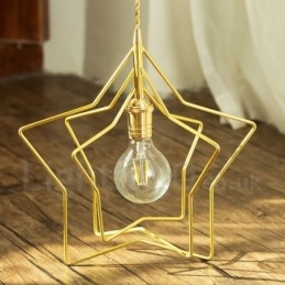 Lampada a sospensione moderna contemporanea in ottone con paralume a 1 luce