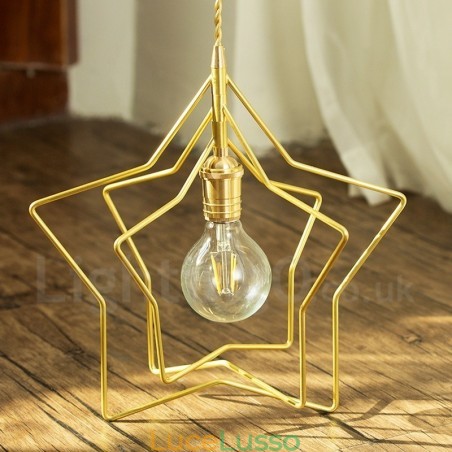 Lampada a sospensione moderna contemporanea in ottone con paralume a 1 luce Lampada a sospensione moderna contemporanea in ottone con paralume a 1 luce