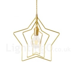 Lampada a sospensione moderna contemporanea in ottone con paralume a 1 luce