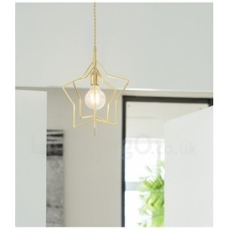 Lampada a sospensione moderna contemporanea in ottone con paralume a 1 luce