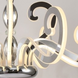 Lampadario moderno contemporaneo in acciaio a 12 luci con paralume in acrilico