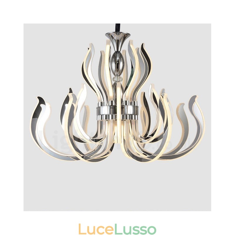 Lampadario moderno contemporaneo in acrilico da 24 luci con paralume in acrilico