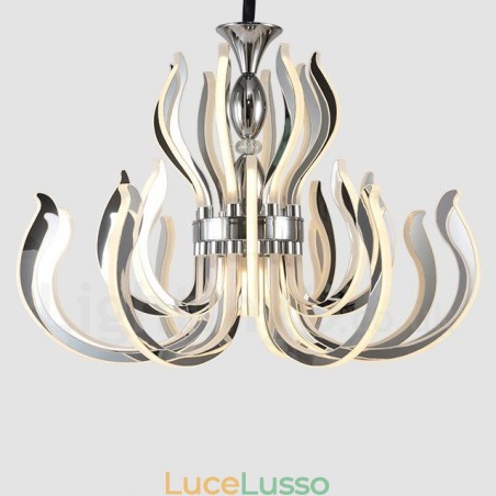 Lampadario moderno contemporaneo in acrilico da 24 luci con paralume in acrilico Lampadario moderno contemporaneo in acrilico da 24 luci con paralume in acrilico