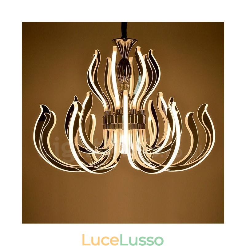 Lampadario moderno contemporaneo in acrilico da 24 luci con paralume in acrilico
