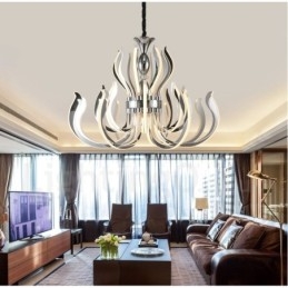 Lampadario moderno contemporaneo in acrilico da 24 luci con paralume in acrilico