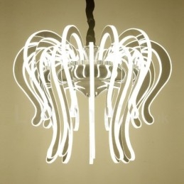 Lampadario moderno contemporaneo in acciaio da 20 luci con paralume in acrilico