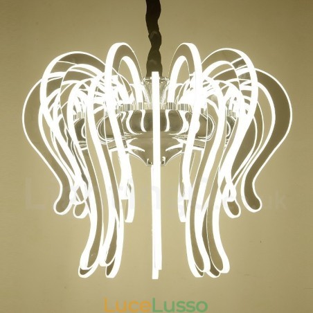 Lampadario moderno contemporaneo in acciaio da 20 luci con paralume in acrilico Lampadario moderno contemporaneo in acciaio da 20 luci con paralume in acrilico