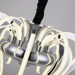 Lampadario moderno contemporaneo in acciaio da 20 luci con paralume in acrilico