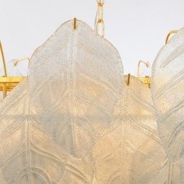 Lampada a sospensione moderna contemporanea in acciaio a 4 luci con paralume in vetro