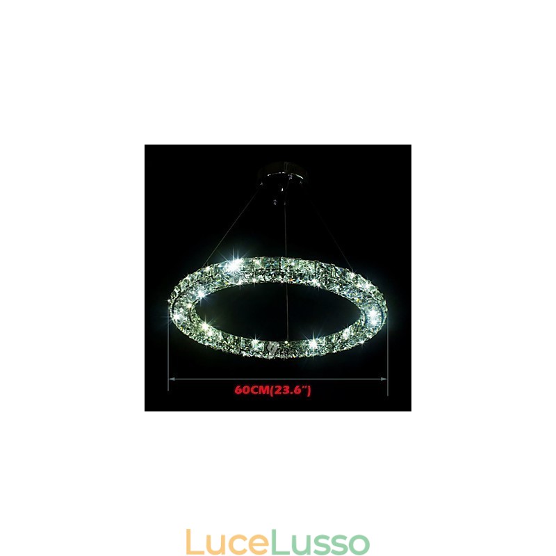 Lampada a sospensione in cristallo moderna, singola, a tre lati, K9, per interni, lampade da soffitto