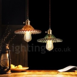 Rustic Lodge Retro 1 luce lampada a sospensione in acciaio con paralume in vetro