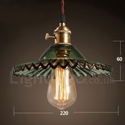 Rustic Lodge Retro 1 luce lampada a sospensione in acciaio con paralume in vetro