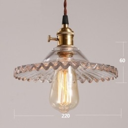 Rustic Lodge Retro 1 luce lampada a sospensione in acciaio con paralume in vetro