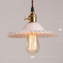 Rustic Lodge Retro 1 luce lampada a sospensione in acciaio con paralume in vetro