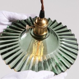 Rustic Lodge Retro 1 luce lampada a sospensione in acciaio con paralume in vetro