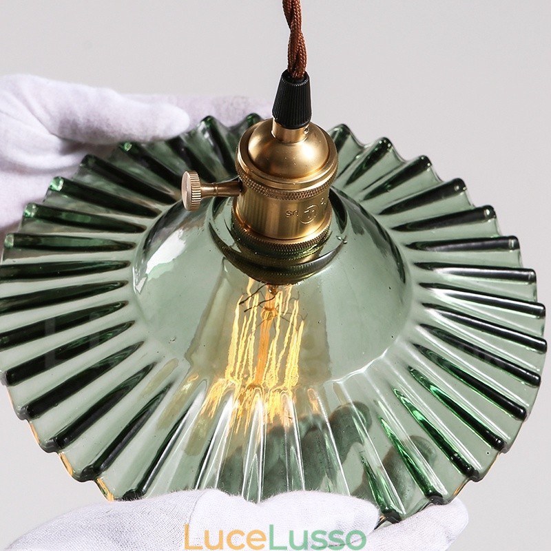 Rustic Lodge Retro 1 luce lampada a sospensione in acciaio con paralume in vetro