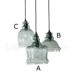 Lampada a sospensione moderna contemporanea in acciaio con paralume in vetro a 1 luce