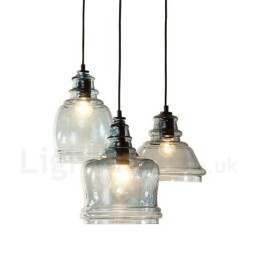 Lampada a sospensione moderna contemporanea in acciaio con paralume in vetro a 1 luce