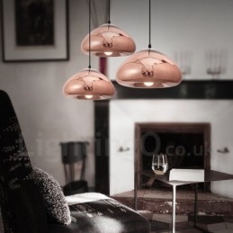 Lampada a sospensione moderna contemporanea in vetro a 1 luce con paralume in vetro