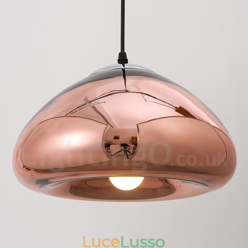 Lampada a sospensione moderna contemporanea in vetro a 1 luce con paralume in vetro