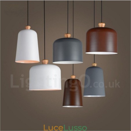 Lampada a sospensione moderna contemporanea in lega di alluminio a 1 luce con paralume in lega di alluminio Lampada a sospensione moderna contemporanea in lega di alluminio a 1 luce con paralume in lega di alluminio