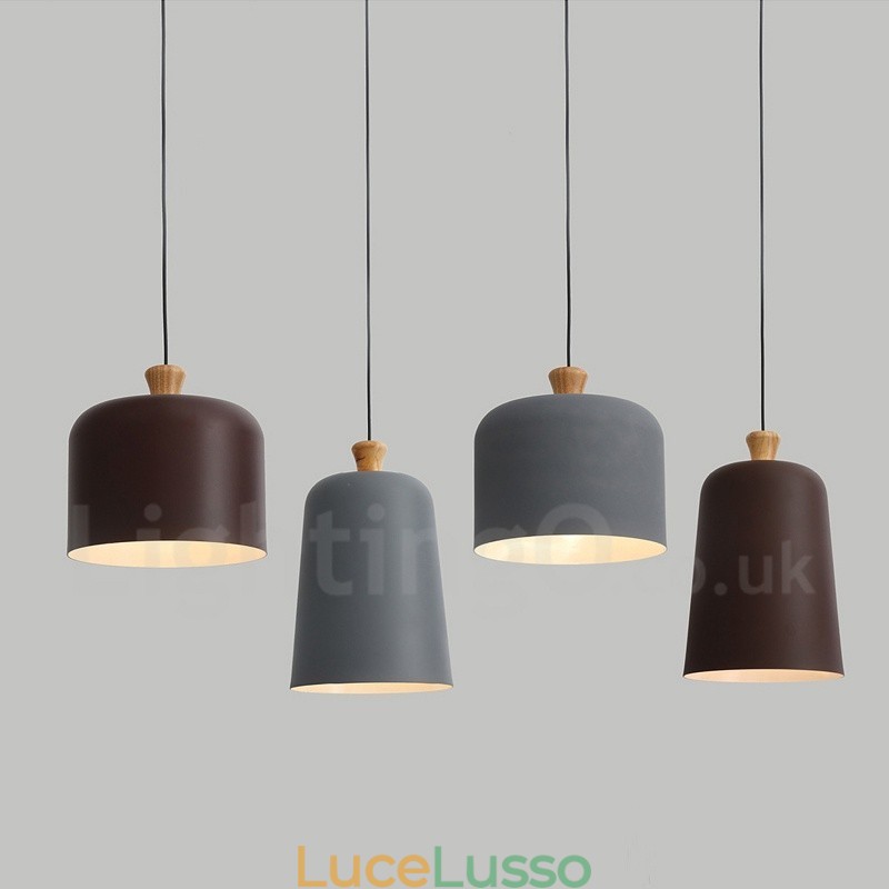 Lampada a sospensione moderna contemporanea in lega di alluminio a 1 luce con paralume in lega di alluminio