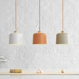 Lampada a sospensione moderna contemporanea in lega di alluminio a 1 luce con paralume in lega di alluminio