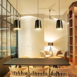 Lampada a sospensione moderna contemporanea in lega di alluminio a 1 luce con paralume in lega di alluminio