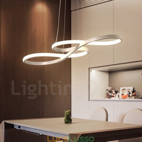 Lampada a sospensione moderna e contemporanea in lega di alluminio con paralume in acrilico Lampada a sospensione moderna e contemporanea in lega di alluminio con paralume in acrilico