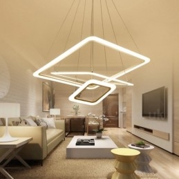 Lampada a sospensione moderna contemporanea in lega di alluminio a 3 luci con paralume in acrilico
