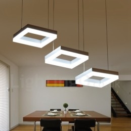 Lampada a sospensione moderna contemporanea in lega di alluminio a 3 luci con paralume in acrilico