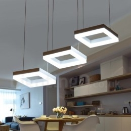 Lampada a sospensione moderna contemporanea in lega di alluminio a 3 luci con paralume in acrilico