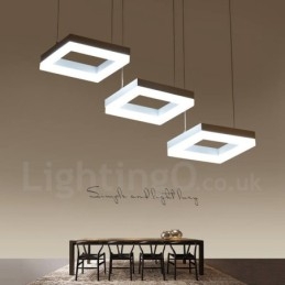Lampada a sospensione moderna contemporanea in lega di alluminio a 3 luci con paralume in acrilico