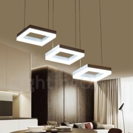 Lampada a sospensione moderna contemporanea in lega di alluminio a 3 luci con paralume in acrilico
