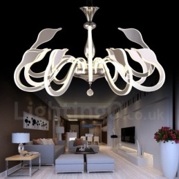 Lampadario moderno contemporaneo dimmerabile in acciaio a 12 luci con paralume in acrilico