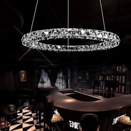 Lampada a sospensione in cristallo moderna, singola, a tre lati, K9, per interni, lampade da soffitto