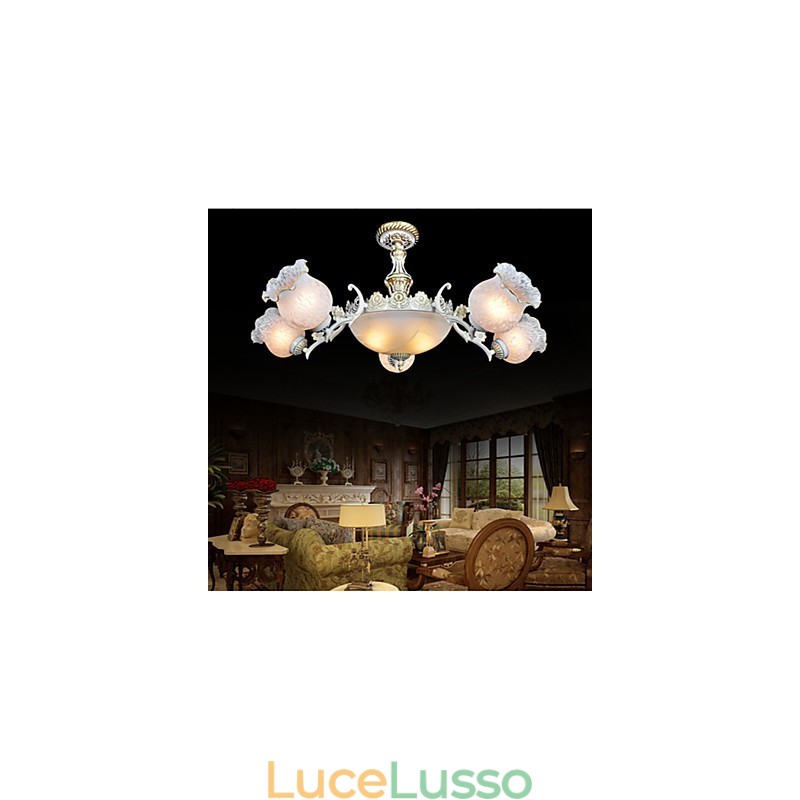 Lampadario Tradizionale Classico Vintage Retro Metallo
