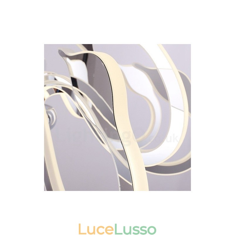 Lampadario moderno contemporaneo dimmerabile a 6 luci in acciaio con paralume in acrilico