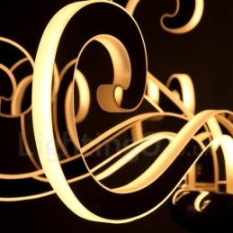 Lampadario moderno contemporaneo dimmerabile a 8 luci in acciaio con paralume in acrilico