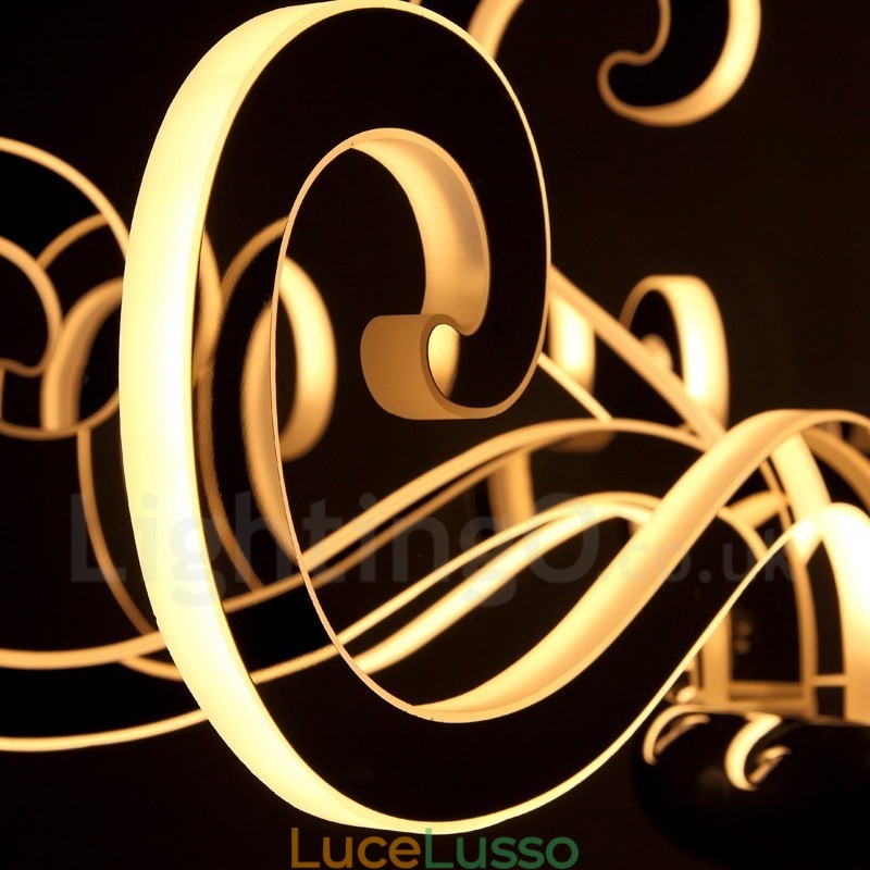 Lampadario moderno contemporaneo dimmerabile a 8 luci in acciaio con paralume in acrilico