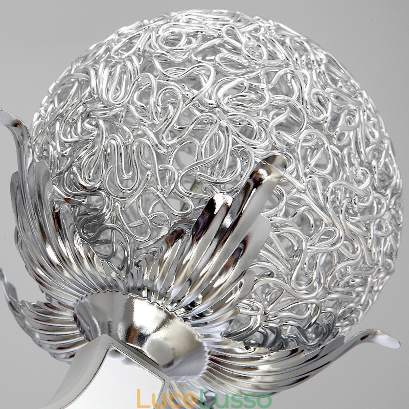 Lampadario moderno contemporaneo dimmerabile a 8 luci in acciaio con paralume in lega di alluminio