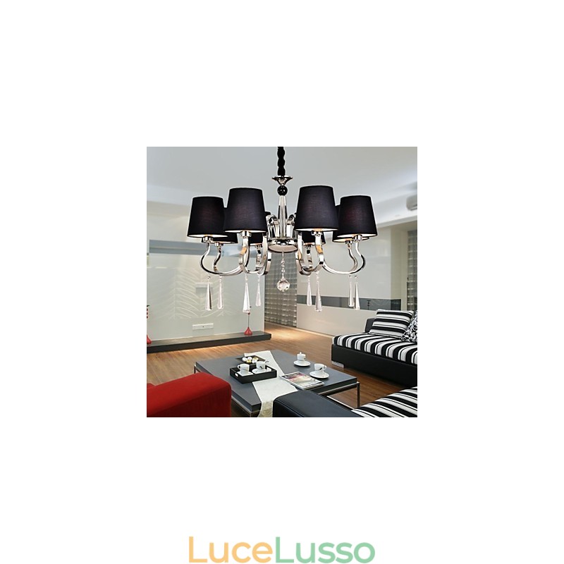 Lampadario tradizionale classico in metallo nichel