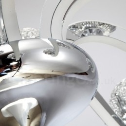 Lampadario moderno contemporaneo dimmerabile a 12 luci in acciaio con paralume in lega di alluminio