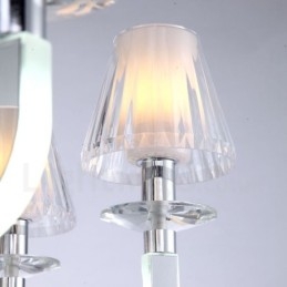 Lampadario di cristallo moderno contemporaneo dimmerabile a 8 luci con paralume in vetro