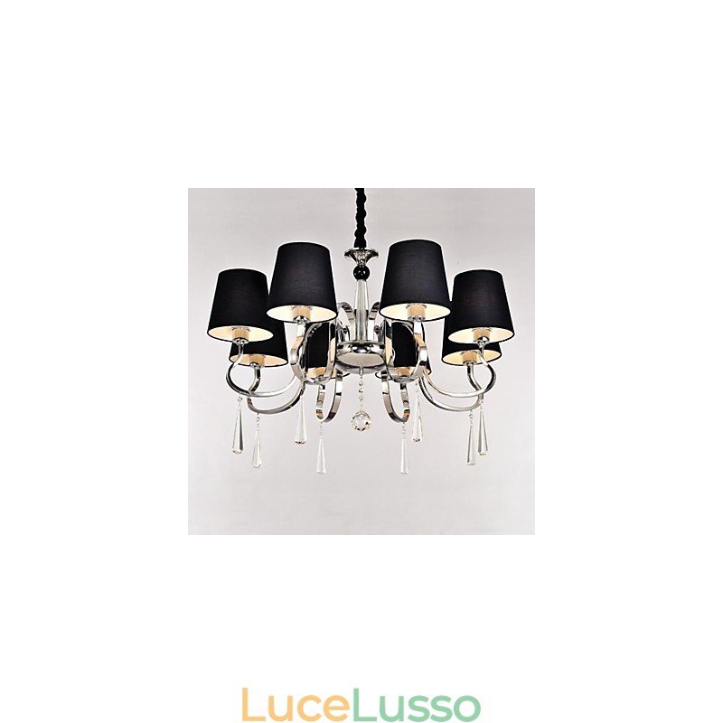 Lampadario tradizionale classico in metallo nichel