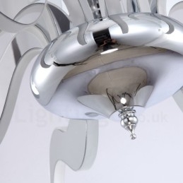 Lampadario moderno contemporaneo dimmerabile in acciaio a 12 luci con paralume in acrilico