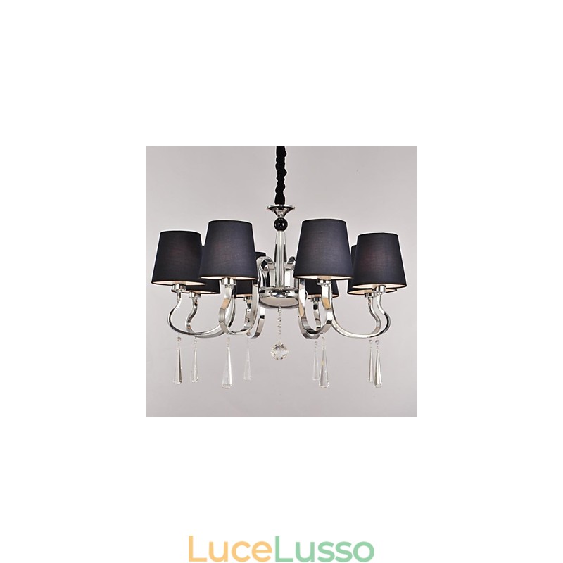 Lampadario tradizionale classico in metallo nichel