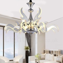 Lampadario moderno contemporaneo dimmerabile in acciaio a 12 luci con paralume in acrilico