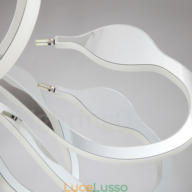 Lampadario moderno contemporaneo dimmerabile in acciaio a 12 luci con paralume in acrilico