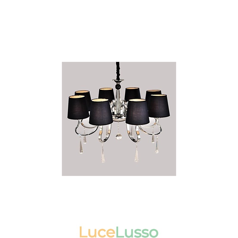 Lampadario tradizionale classico in metallo nichel